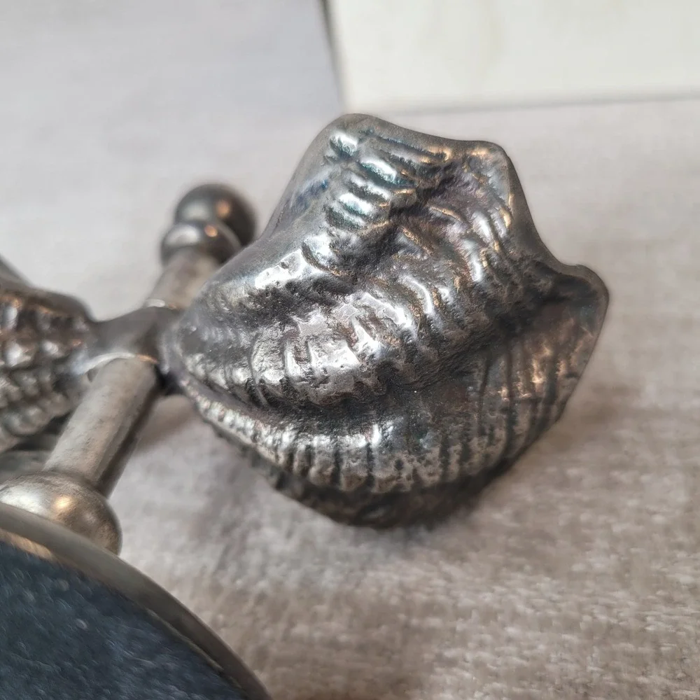 Pottery Barn Double Open Salt Cellar‎ Pepper Nautical Clam Shell Design w/ Box